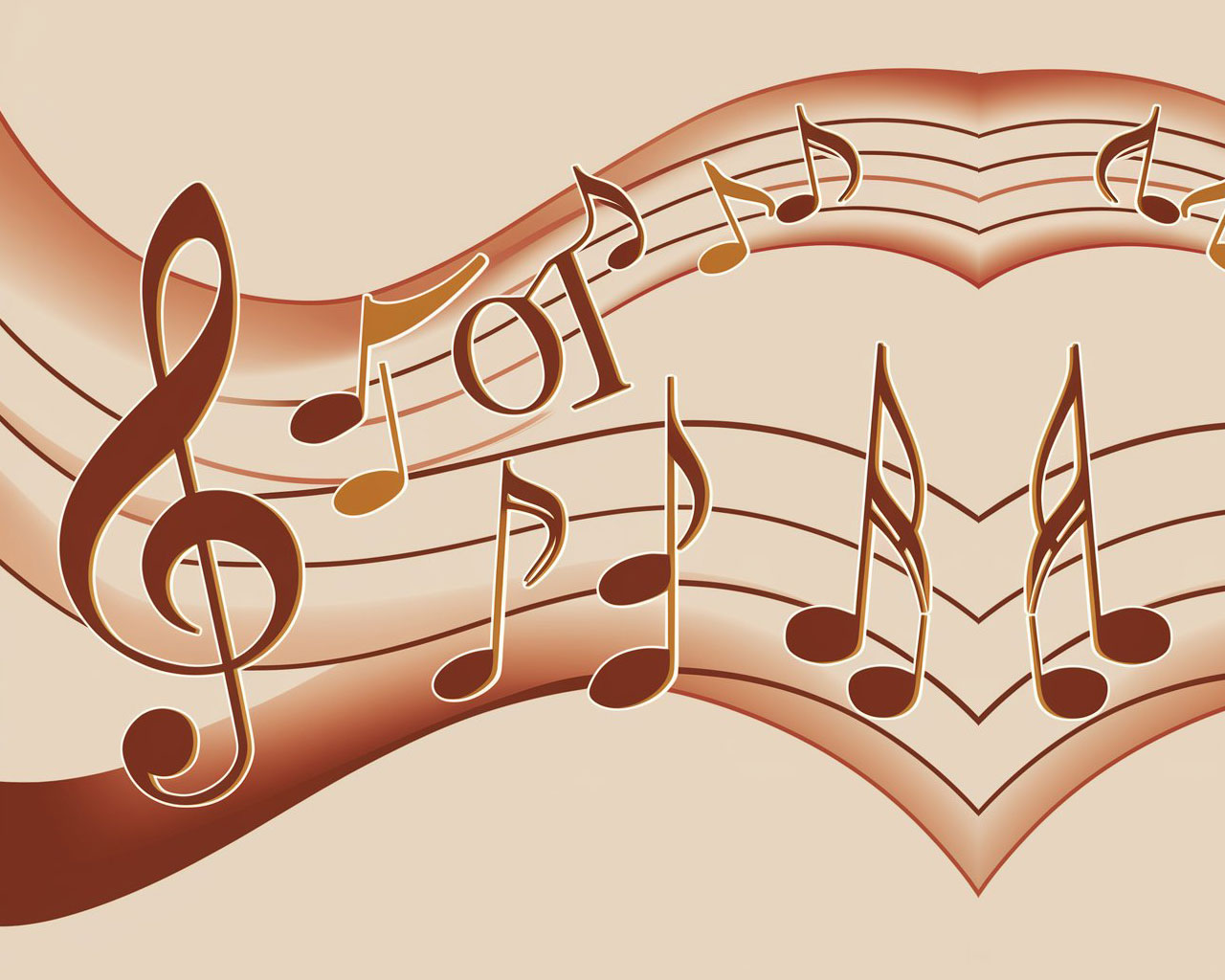 Elegant Music Design with Treble Clef and Notes powerpoint background